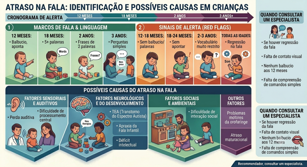 Idade e sua relação com a fala infantil; Quais as possiveis causas de atraso da fala?